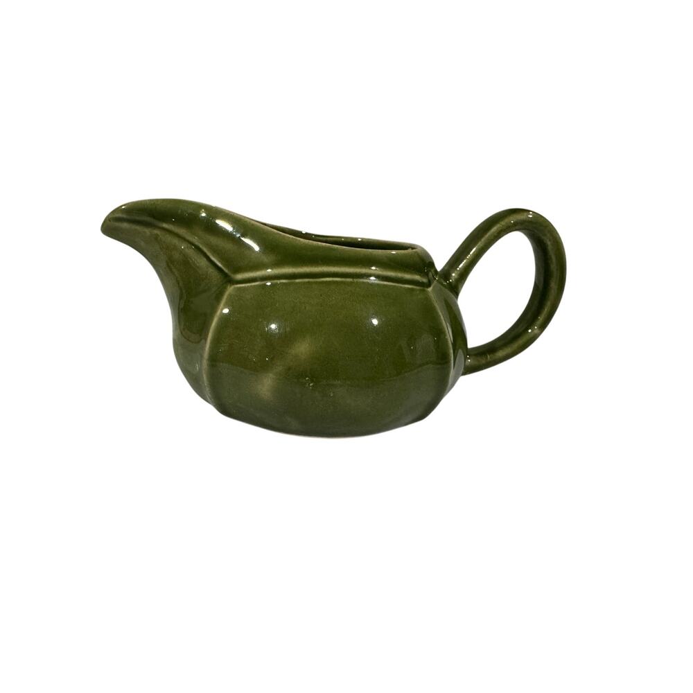 Vintage Paden City Dell Green Ceramic Creamer